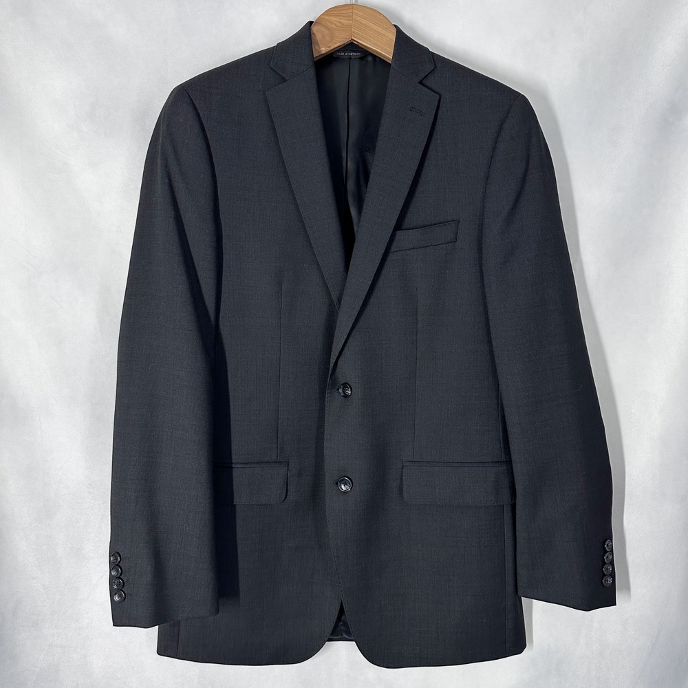 Marc Anthony 100% Wool Slim Fit Charcoal Black Blazer Men's Size 40L